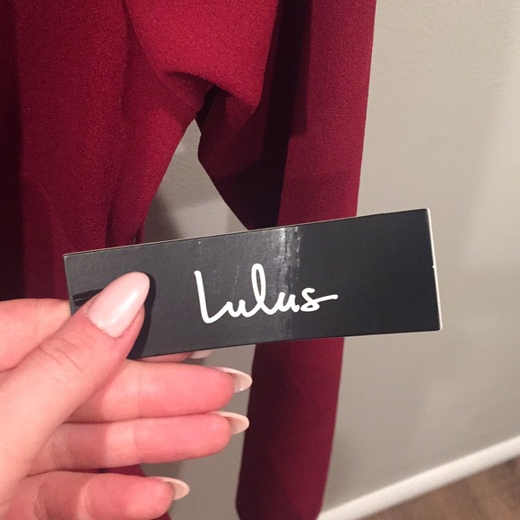 Red Asymmetrical Bodycon Dress - Picture 4 of 4